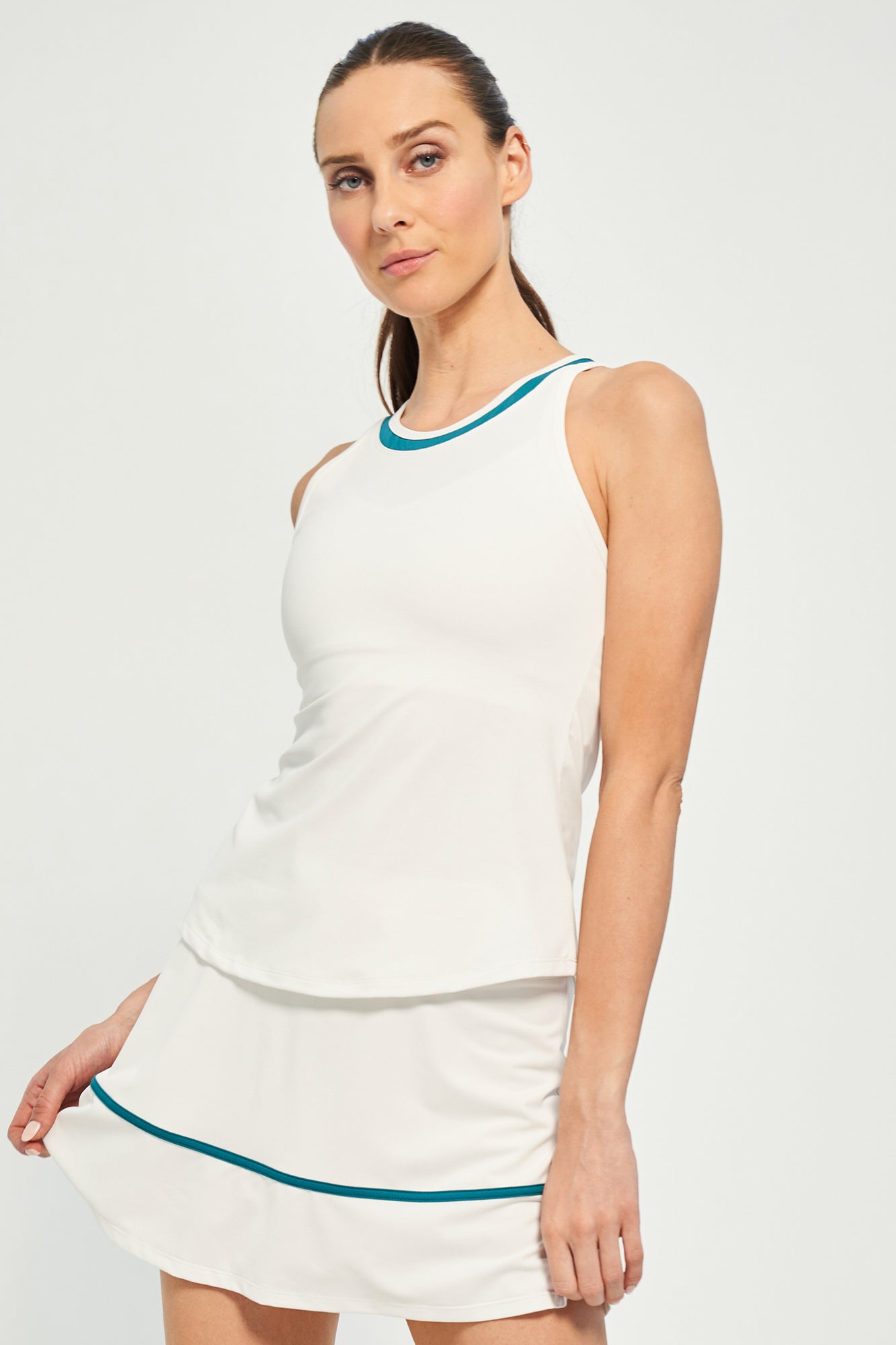 LIJA Solar Tank (Women's)- White/ Jasper