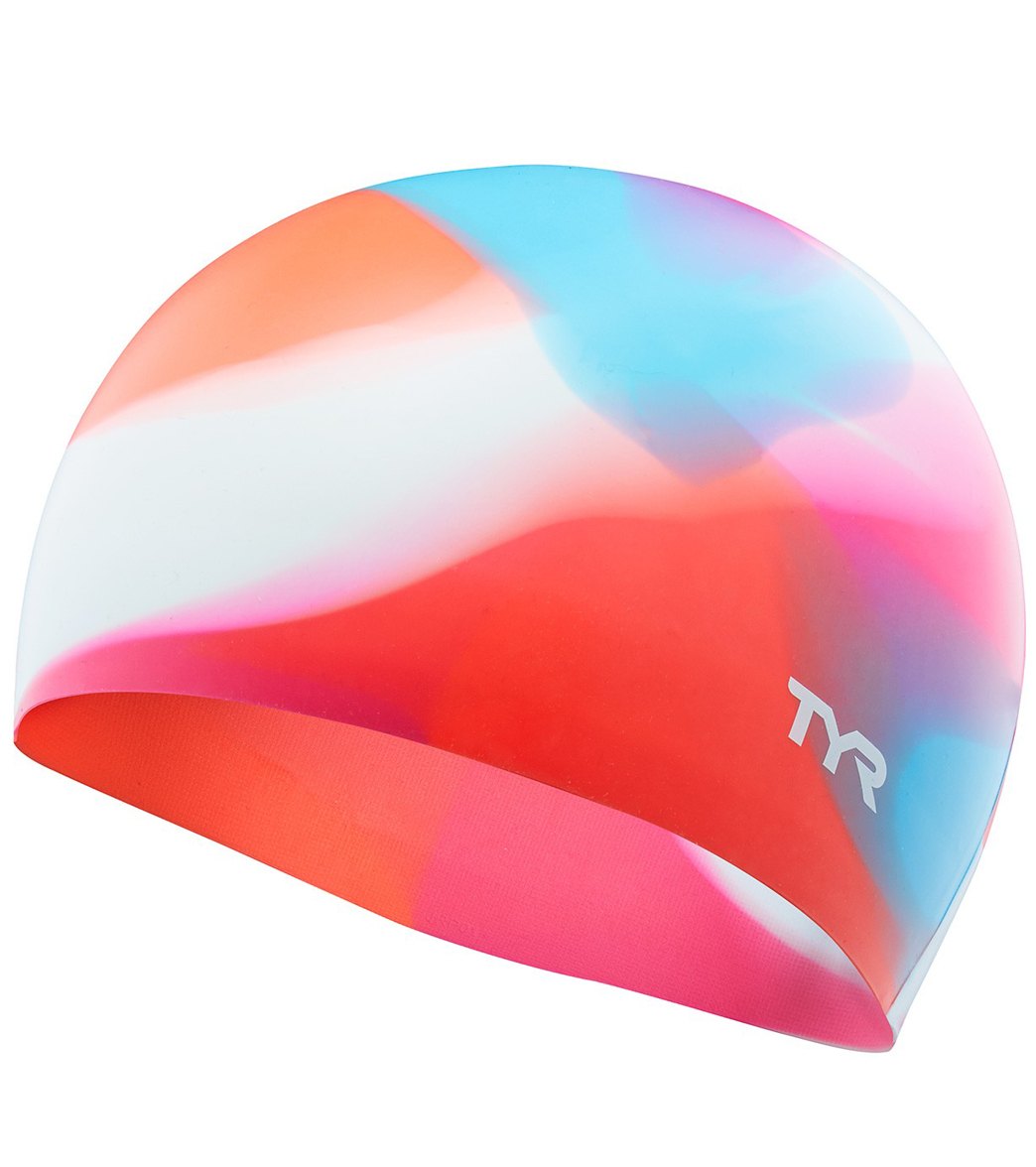 TYR Silicone Wrinkle Free Swim Caps - Youth Tie Die