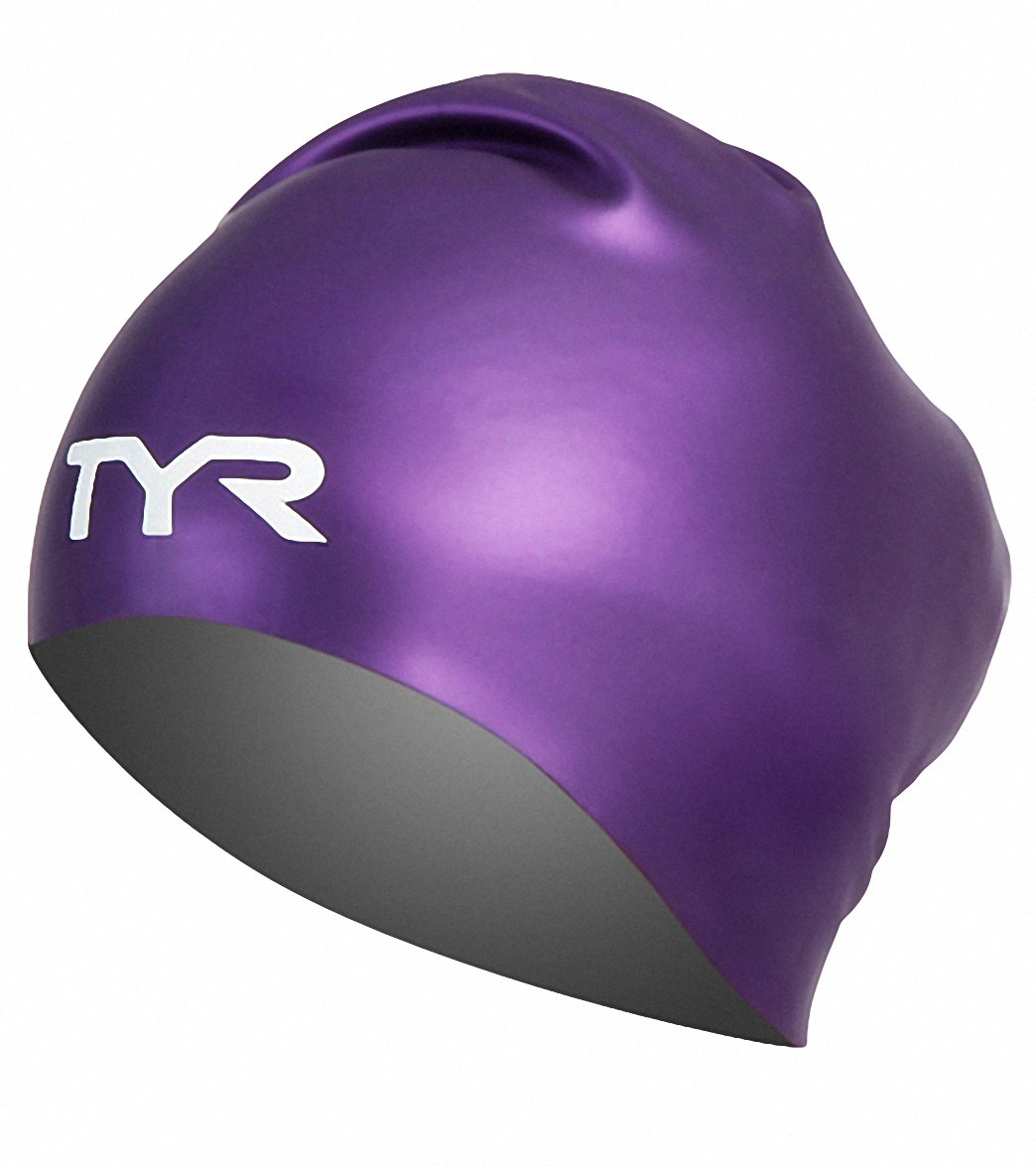 TYR Silicone Wrinkle Free Swim Caps - Adult Long Hair