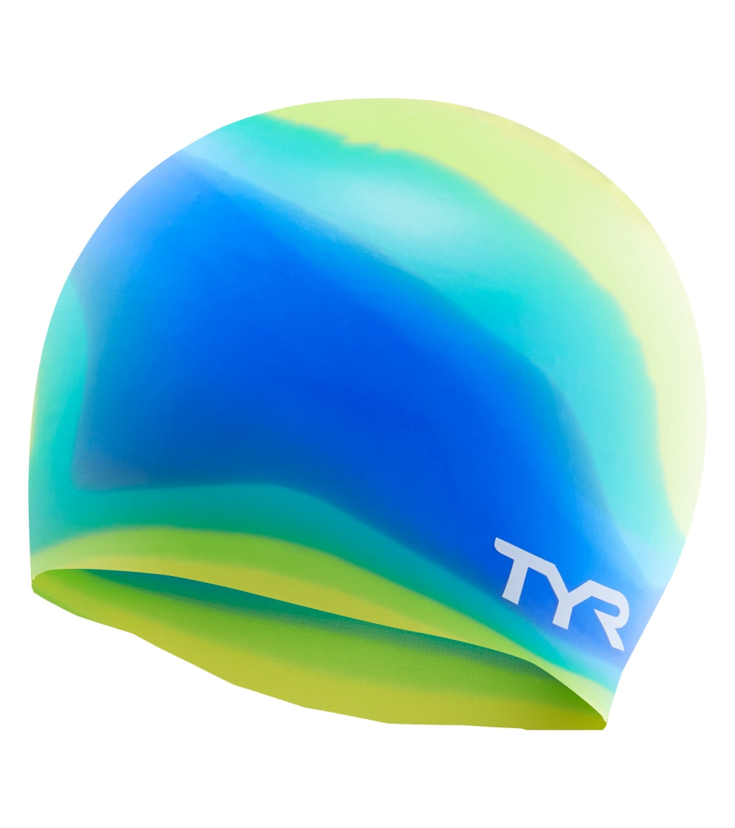 TYR Silicone Wrinkle Free Swim Caps - Youth Tie Die