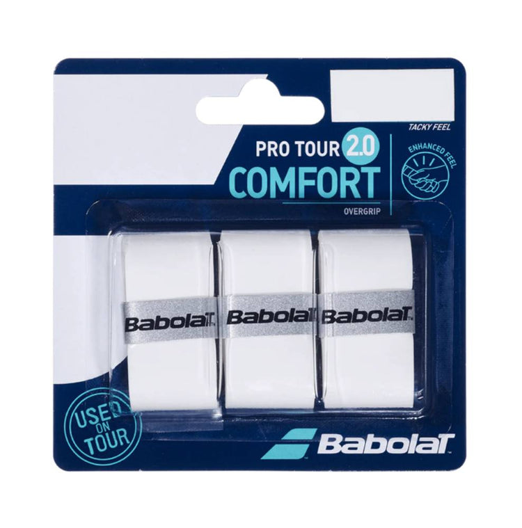 Babolat Pro Tour Overgrip 2.0 3 Pack (White)