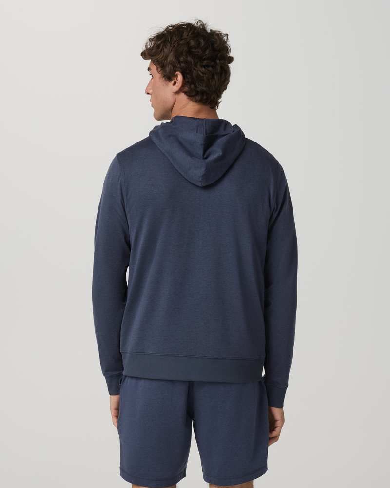 VUORI Ponto Full Zip Hoodie (Men's)- Azure Heather