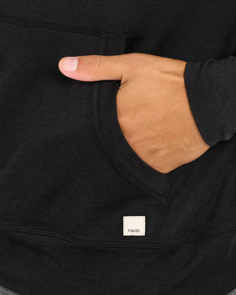 VUORI Ponto Performance 1/2 Zip Hoodie (Men's) - Heather Black