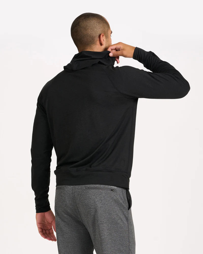 VUORI Ponto Performance 1/2 Zip Hoodie (Men's) - Heather Black