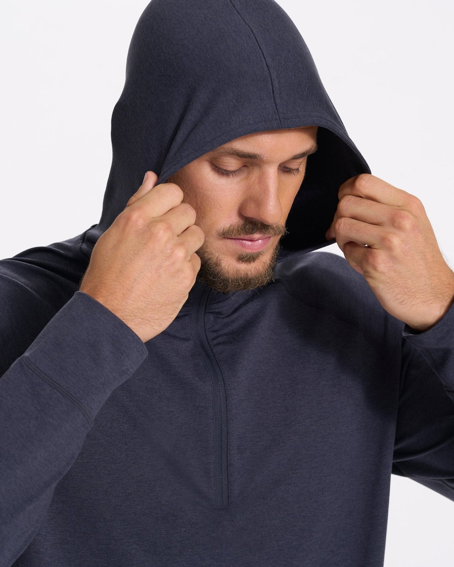 VUORI Ponto Performance 1/2 Zip Hoodie (Men's) -Midnight Heather