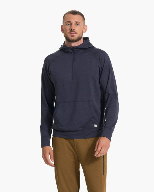 VUORI Ponto Performance 1/2 Zip Hoodie (Men's) -Midnight Heather