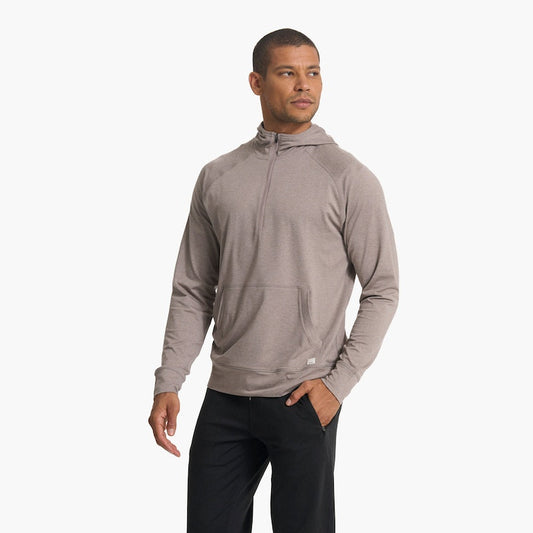 VUORI Ponto Performance 1/2 Zip Hoodie (Men's) - Walnut Heather