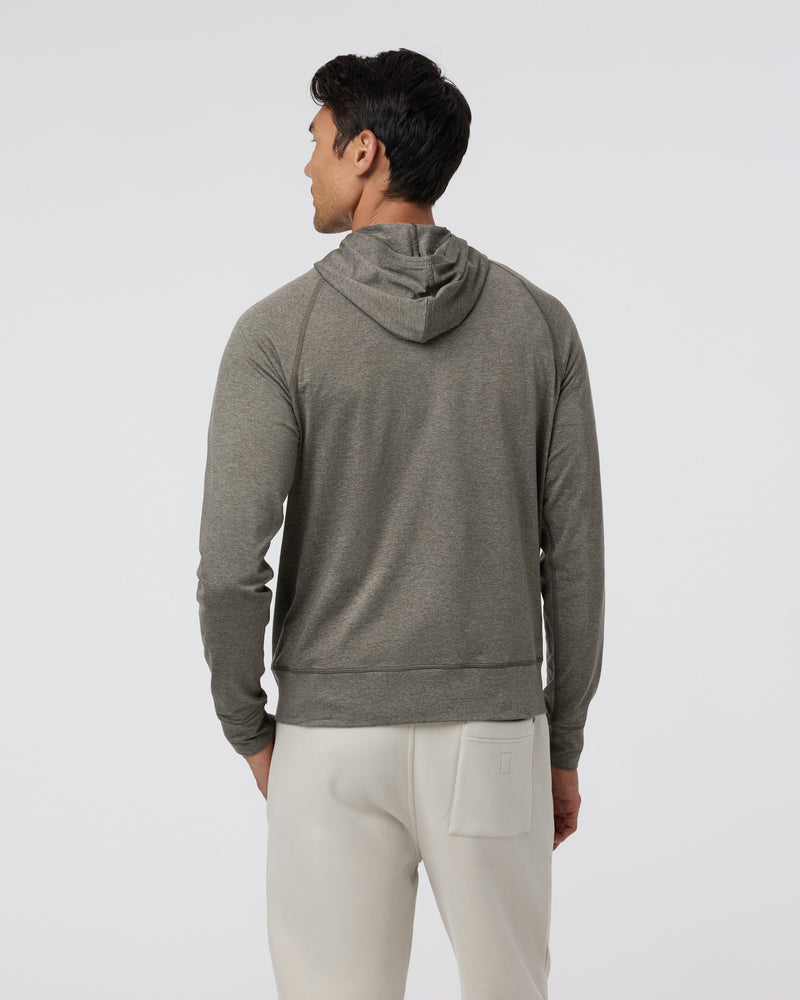 VUORI Ponto Performance 1/2 Zip Hoodie (Men's) - Warm Grey Heather