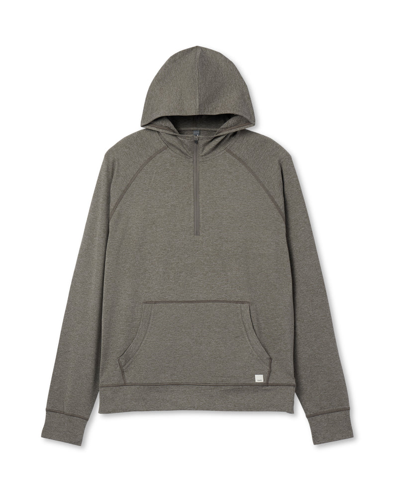 VUORI Ponto Performance 1/2 Zip Hoodie (Men's) - Warm Grey Heather