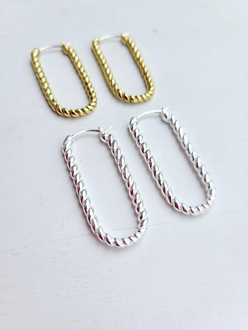 BAMBU Jewelry - Earrings- Oblong Twist