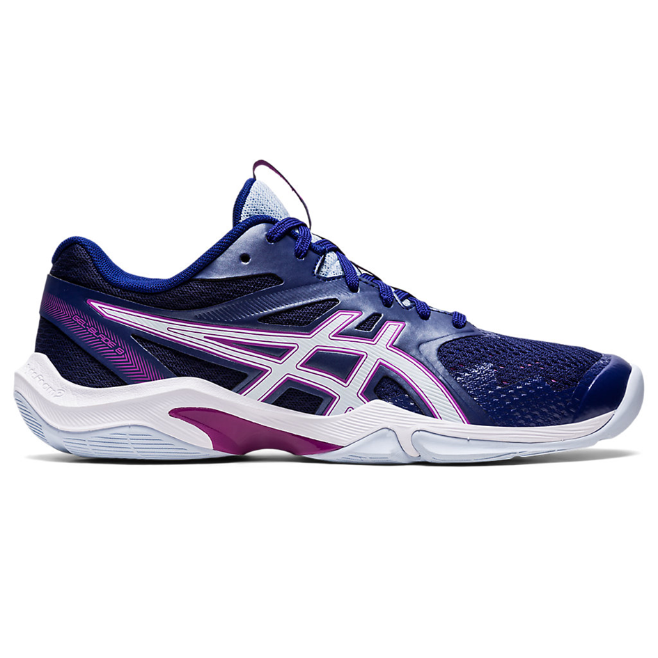 ASICS Gel Blade 8 Squash Shoes (Womens)- Dive Blue/ White