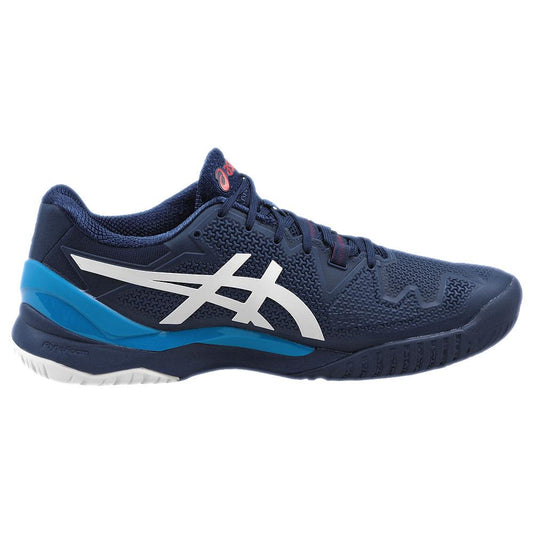 ASICS Gel Resolution 8 Tennis Shoe (Junior)- Dive Blue/ White
