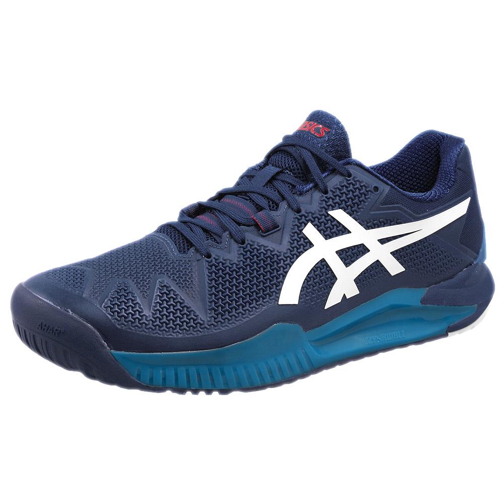 ASICS Gel Resolution 8 Tennis Shoe (Junior)- Dive Blue/ White