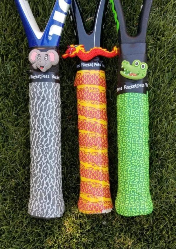 Elephant Gray Tennis Overgrip Tape and Matching Shock Absor