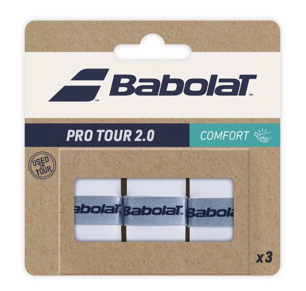 Babolat Pro Tour Overgrip 2.0 3 Pack (White)