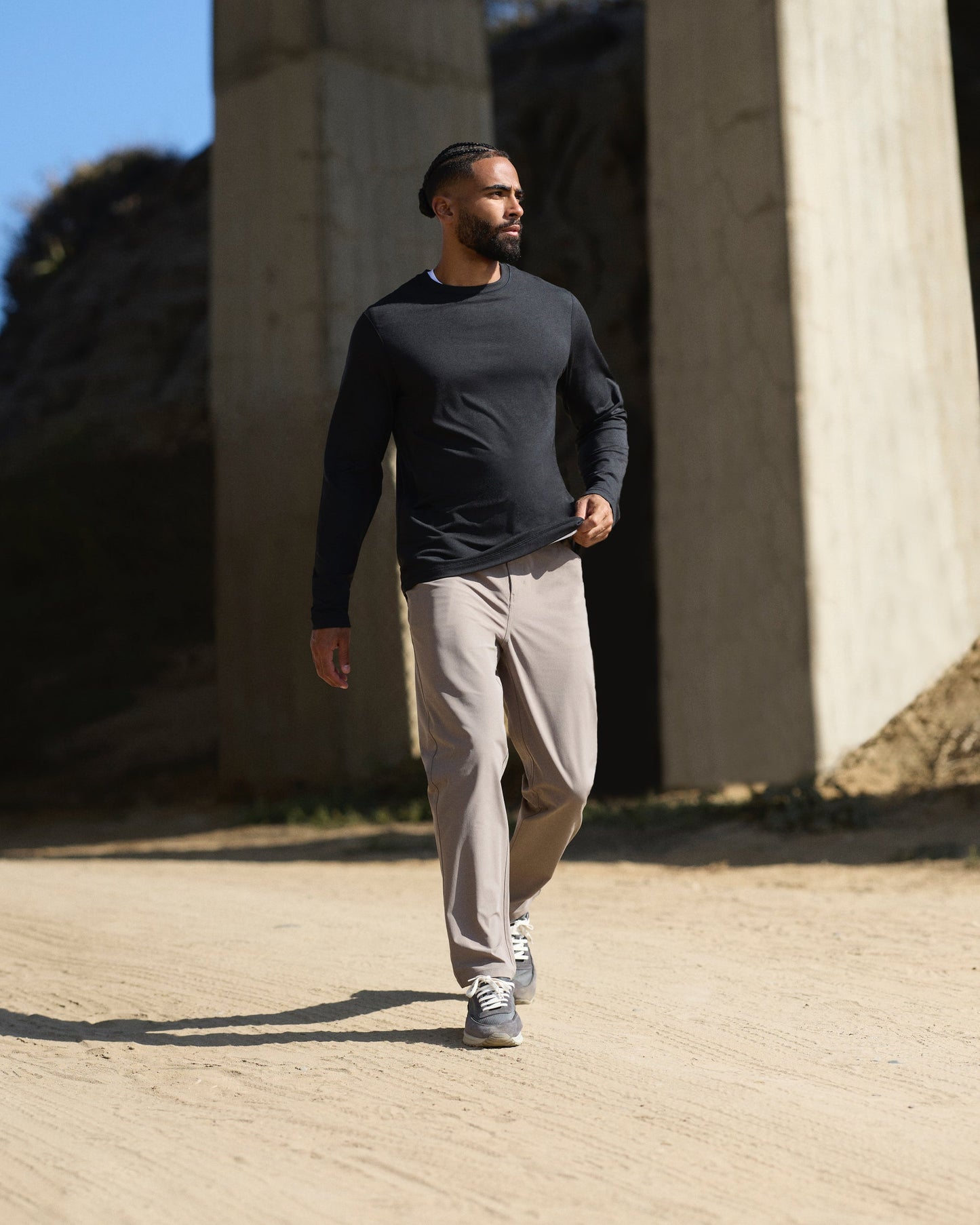 VUORI Ponto L/S Performance Tee (Men's)- Black Heather