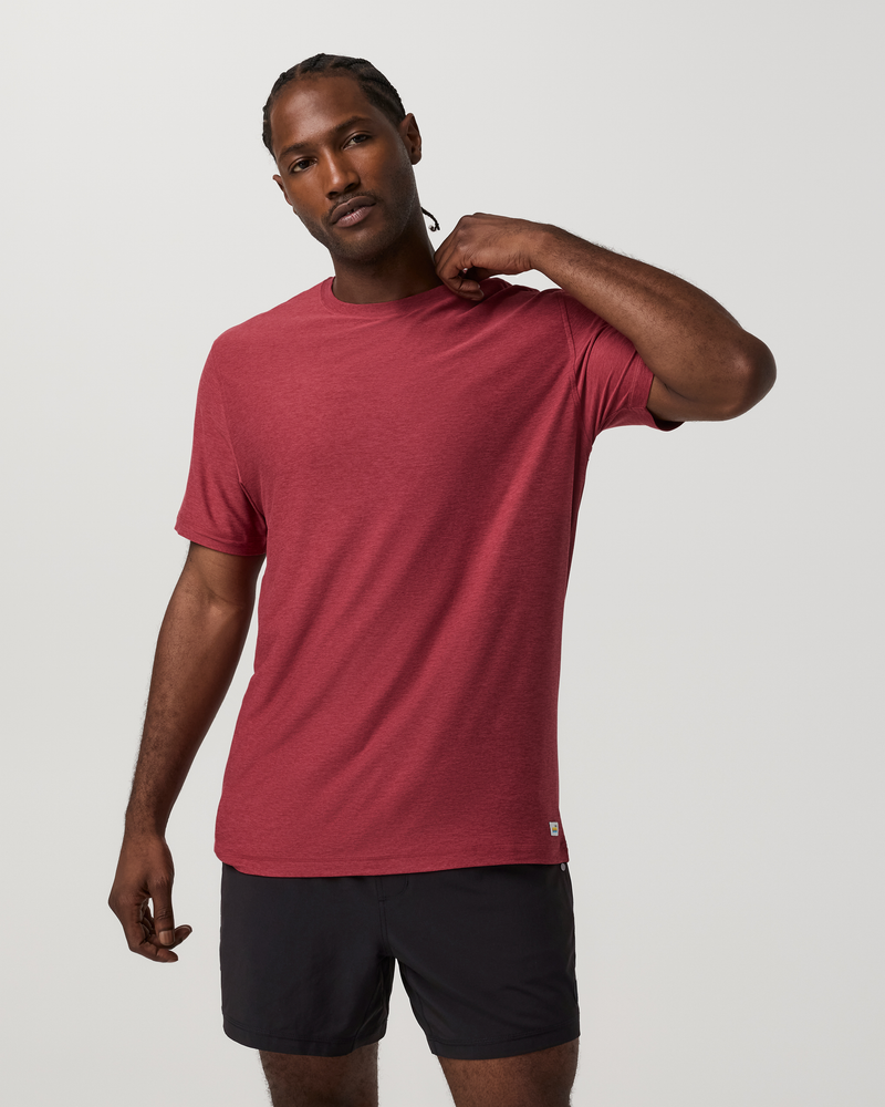 VUORI Strato Tech Tee (Men's) - Sour Cherry Heather