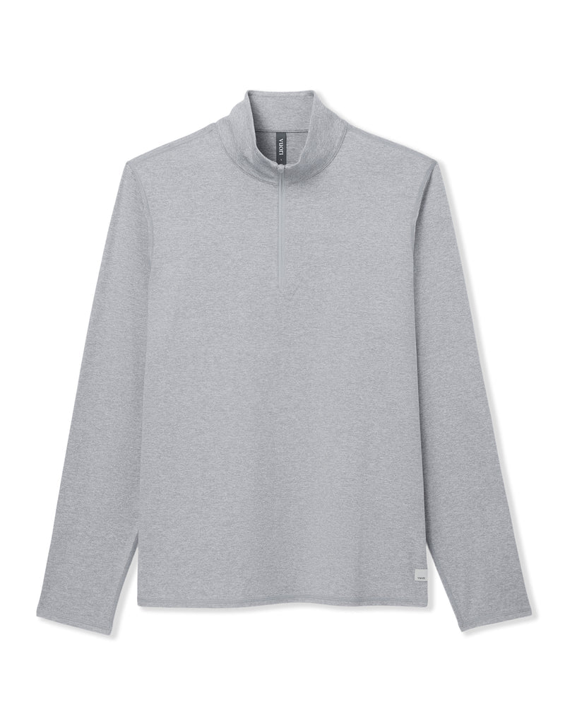 VUORI Ponto 1/2 Zip Mock Neck (Men's) - Light Heather Grey