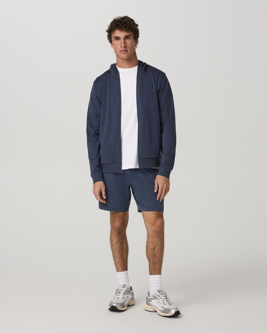 VUORI Ponto Full Zip Hoodie (Men's)- Azure Heather