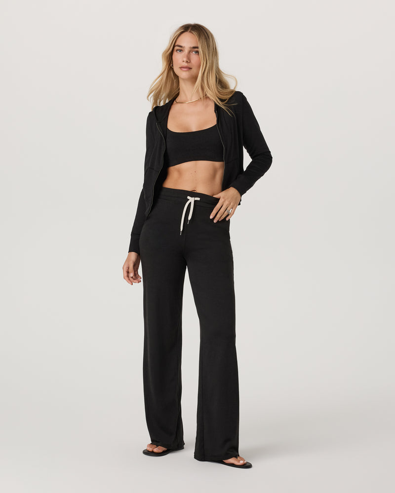 VUORI  Halo Mini Full Zip Hoodie (Women's)- Black Heather