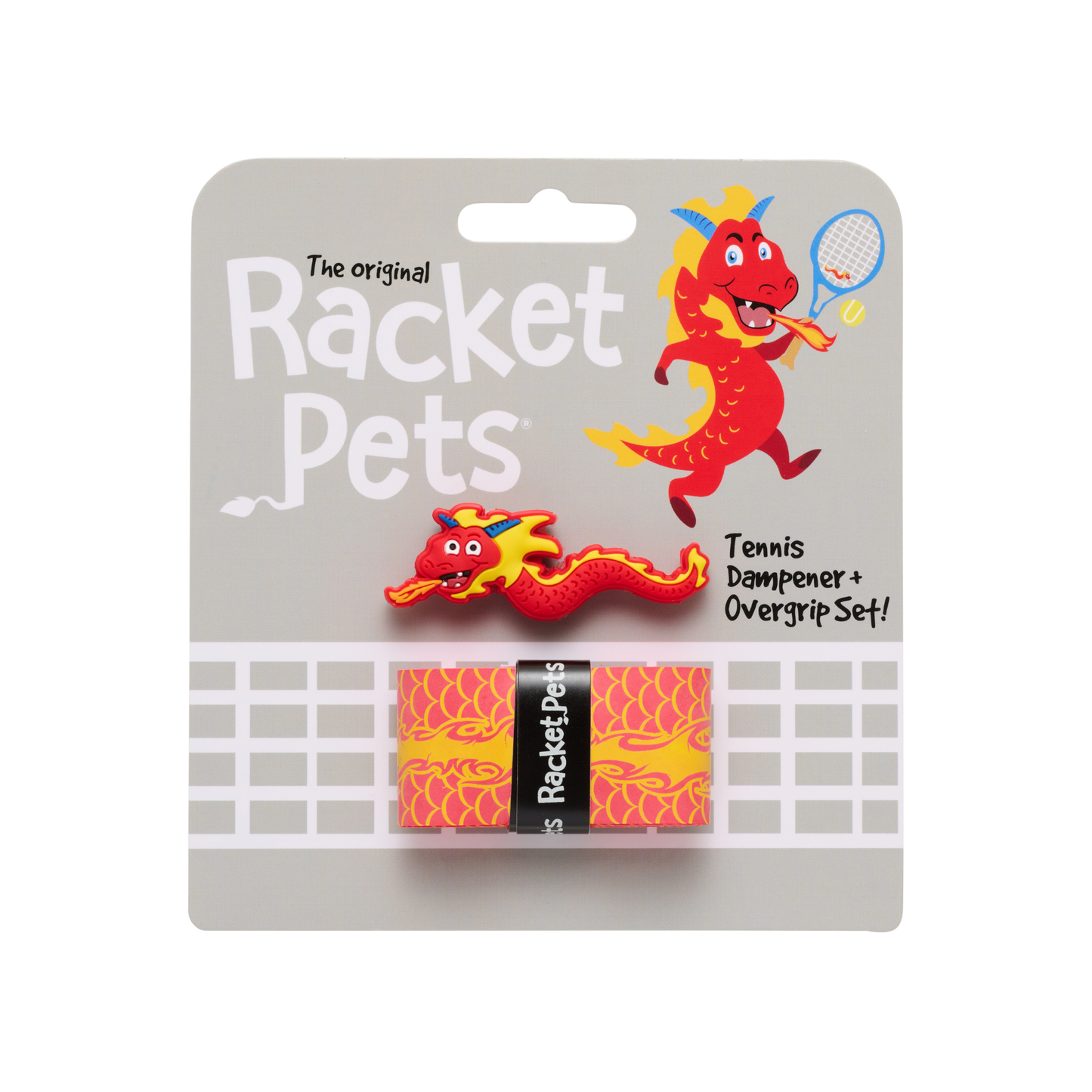 Dragon Red Tennis Overgrip Tape and Matching Shock Absorbing