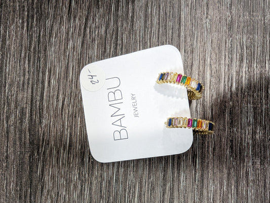 BAMBU Jewelry - Earrings - Multi Color Small Hoop